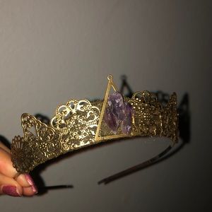 Gold Crown with purple gem